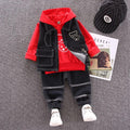 3 Pcs Baby Boy Bear Print Hoodie And Vest And Pant