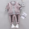 3 Pcs Set Baby Simple Style Long Sleeves Zipper Jacket And Pant