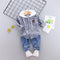 2 Pcs Baby Boy Plaid Print Hooded Shirt And Pant