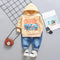 2 Pcs Baby Boy Fashion Print Long Sleeves Hoodie And Pants