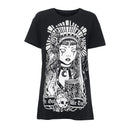 Gothic Style Round Collar Short-sleeve Punk Pattern Loose T-shirts