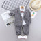 3 Pcs Baby Boy Lapel Outwear And White Shirt And Pant