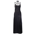 Gothic Style Halter Pattern Side-slit Figure Flattering Women Maxi Dress