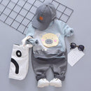 2 Pcs Baby Girl Boy Cute Animals Print Long Sleeves T-shirt And Pant