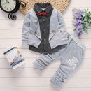 2 Pcs Set Baby Boy Patchwork Shirts And Pants