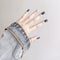 Blue Shiny Silver Jumping Color Casual Fake Nails