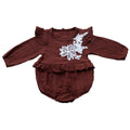 Baby Girl Lace Flower Design Long Sleeves Bodysuit