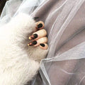 Dark Black Series Flame Painting Fake Nail Tips