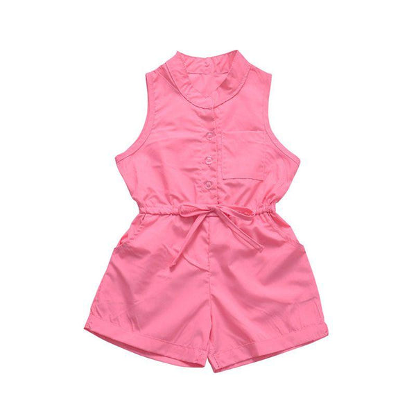 Baby Cotton Sleeveless Lace-up Design Casual Romper