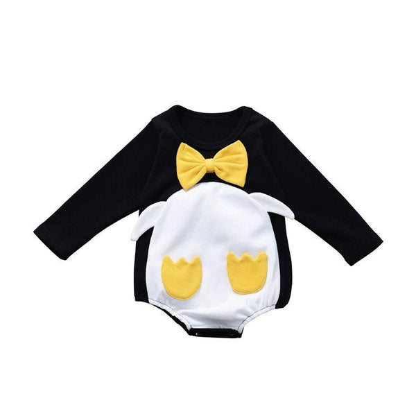 Baby Infant Toddler Cute Penguin Pattern Long Sleeves Bodysuit