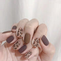 Matte Leopard Painting Waterproof Fake Nail Tips