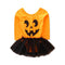 Baby Girl Funny Face Print Long Sleeves Patchwork Bodysuit