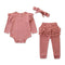 3 Pieces Set Baby Infant Toddler Girl Plain Long Sleeves Tops And Cute Pant With Headband