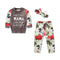 3 Pcs Set Baby Flower Print Patchwork Long Sleeve Tops And Pants White Headband