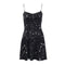 Hot Sale Women V Neck Star Moon Print Chain Shaped Slip Dress