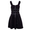 Gothic Style PU Belt Decoration Zipper Design Punk Pattern Women Sundress