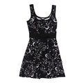 Gothic Style Star Moon Print Defined Waist Sundress
