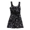 Gothic Style Star Moon Print Defined Waist Sundress