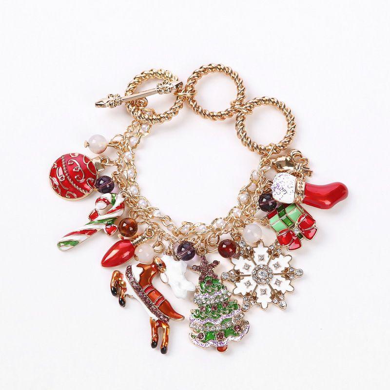 Hot Sale Women Christmas Multi Element Good Quality Enameled Charm Bracelet