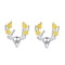 Hot Sale Double Color Plated Sterling Silver Cute Deer Stud Earrings