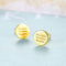 Hot Sale Simple Round Shape Letter Carving Design Christmas Sterling Silver Stud Earrings