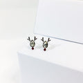 Cute Christmas Reindeer Shaped Women Exquisite Silver Stud Earrings