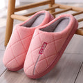 Fashion Letter Embroidery Rhombus Pattern Indoor Slippers Shoes