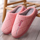 Fashion Letter Embroidery Rhombus Pattern Indoor Slippers Shoes
