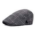 Classic Plaid Pattern Men Casual Adjustable Beret Cap
