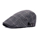 Classic Plaid Pattern Men Casual Adjustable Beret Cap