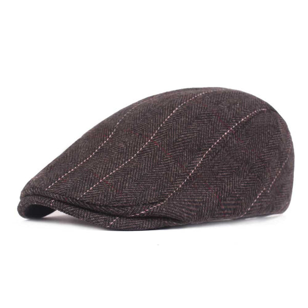 Casual Men Unique Contrast Stitching Design Winter Warmth Peaked Cap