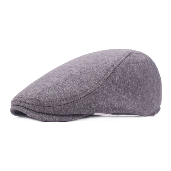 Casual Plain Color Men Pattern Vintage Simple Beret Peaked Cap