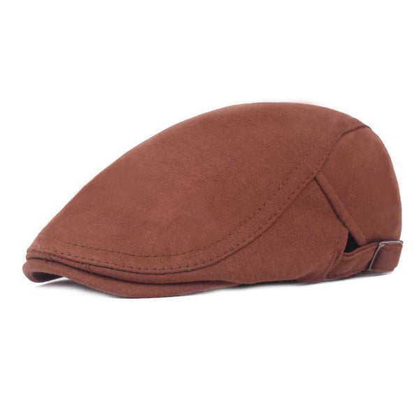 Casual Plain Color Cotton Fabric Unisex Vintage Peaked Cap