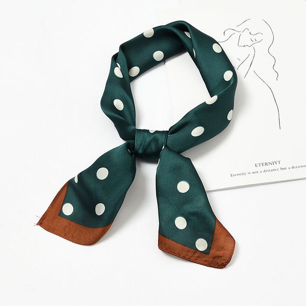Classic Block Color Polka Dot Print Women Square Scarf