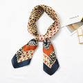 Irregular Multicolor Leopard Plaid Print Women Square Scarf
