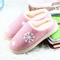 Fashion Snowflake Embroidery Warm Cover Toe Cotton Slippers Shoes