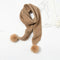 Women Fashion Winter Solid Color Knitted Pom Pom Decor Wrap Scarf