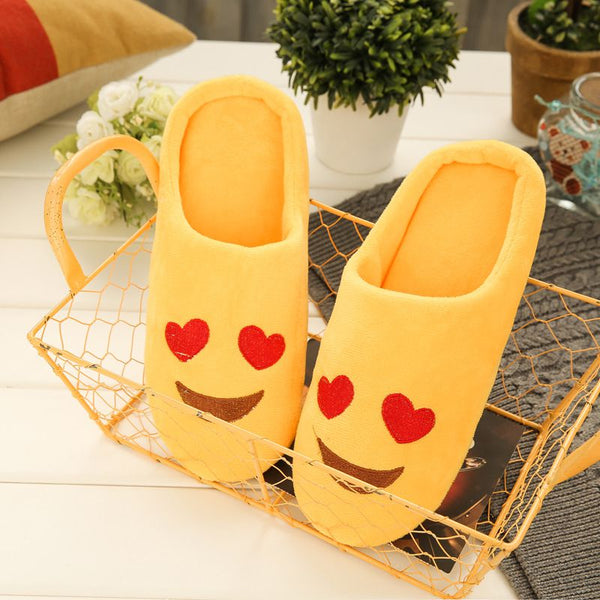 New Cute Smile Embroidery Indoor Cotton Slippers Shoes