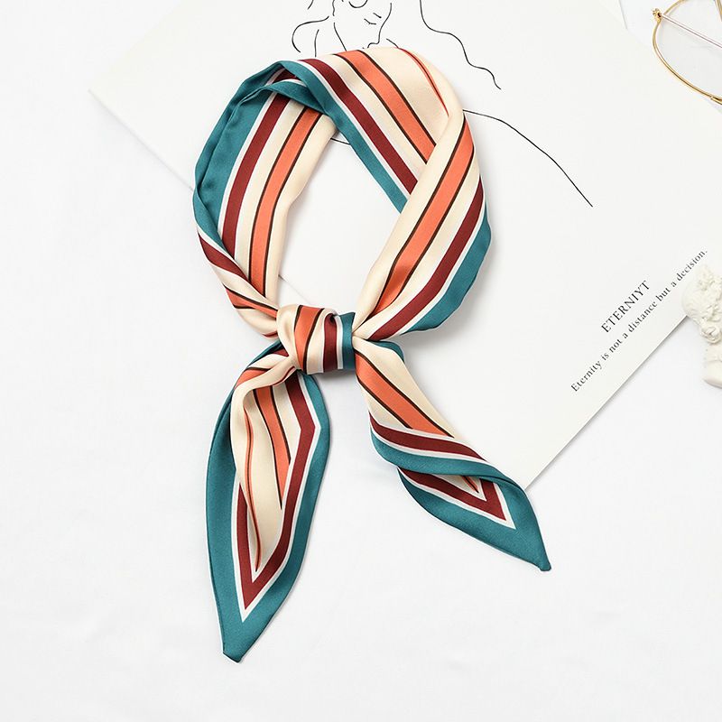 Hot Sale Unique Multicolor Stripes Print Women Skinny Scarf
