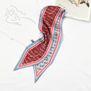 Elegant Women Candy Color Letters Printed Satin Skinny Scarf