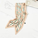Fashion Classic Contrast Stripes Print Women Elegant Satin Scarf