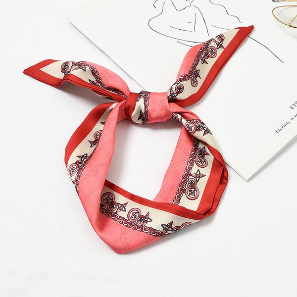 Elegant Women Bright Color Unique Chain Printed Skinny Scarf