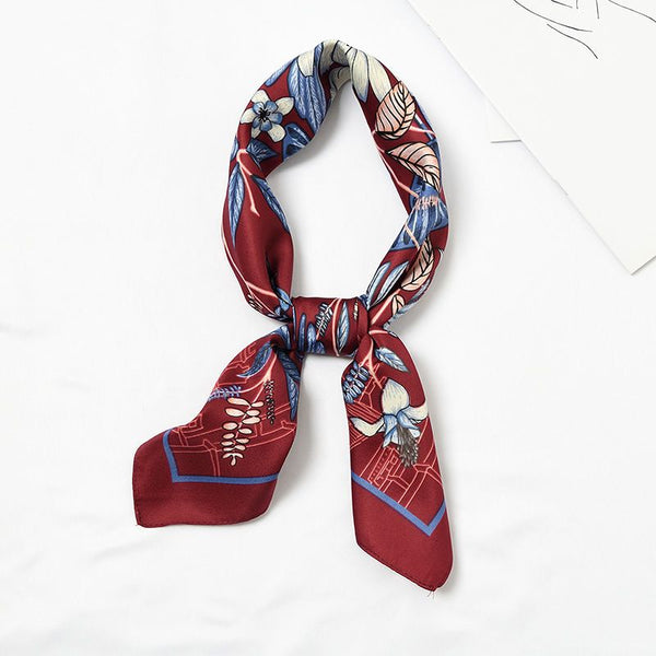 Elegant Women Hot Sale Fresh Print Satin Scarf