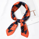 Hot-selling Style Irregular Block Color Plaid Print Satin Scarf