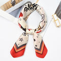 Hot-selling Style Irregular Block Color Plaid Print Satin Scarf