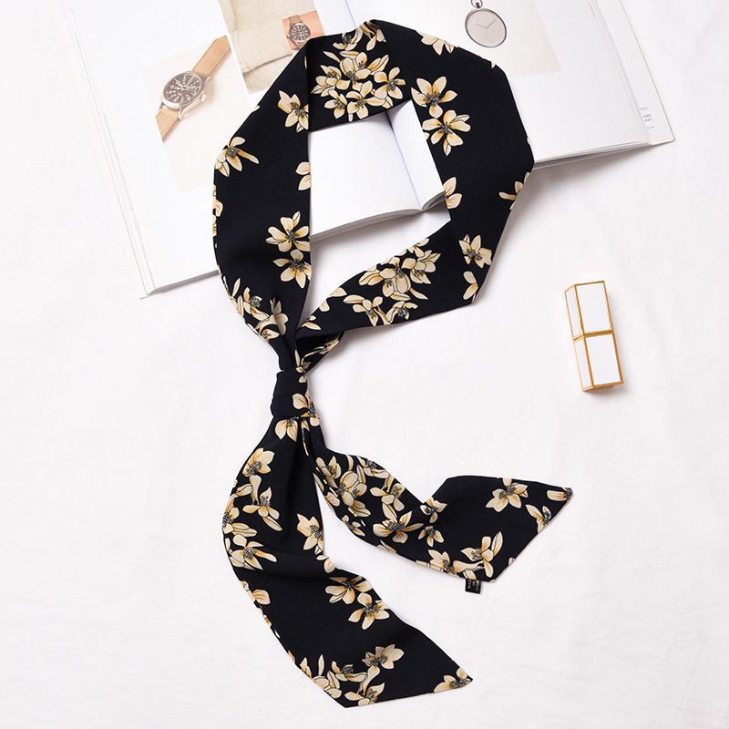 Classic Hot Sale Flower Printed Elegant Women Satin Scarf