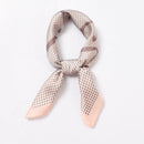 New Design Women Block Color Houndstooth Printed Satin Square Scarf