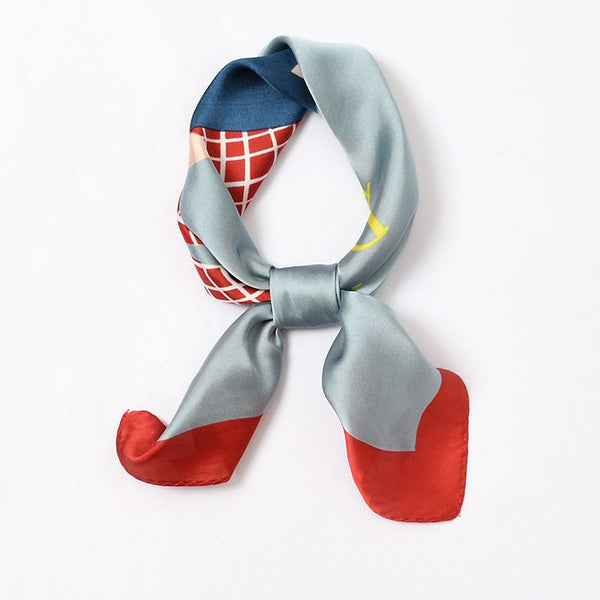 Multicolor Design Elegant Women Unique Girl Printed Square Scarf