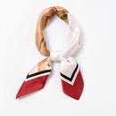 Women Block Color Unique Print Elegant Satin Scarf