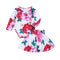 2 Pcs Set Baby Girl Cotton Bright Flower Print Bodysuit And Skirt